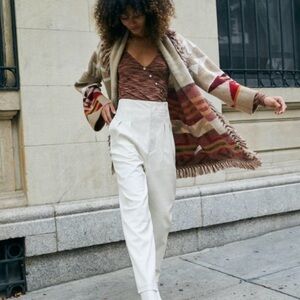 Free People Cecily Ivory Faux Leather Pants